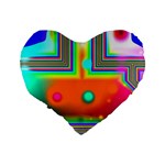 Crossroads Of Awakening, Abstract Rainbow Doorway  Standard 16  Premium Flano Heart Shape Cushions Back