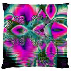 Crystal Flower Garden, Abstract Teal Violet Standard Flano Cushion Case (two Sides) by DianeClancy