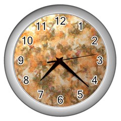 Water Oil Paint                                                       			wall Clock (silver) by LalyLauraFLM