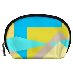 Blue Yellow Shapes                                                        Accessory Pouch by LalyLauraFLM