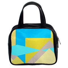 Blue yellow shapes                                                        Classic Handbag (Two Sides)