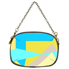 Blue Yellow Shapes                                                        	chain Purse (two Sides) by LalyLauraFLM