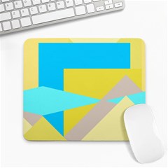 Blue yellow shapes                                                        			Large Mousepad