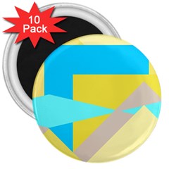 Blue yellow shapes                                                        			3  Magnet (10 pack)