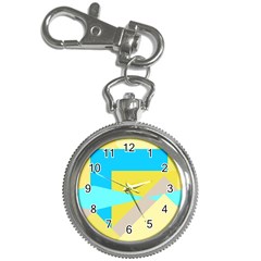 Blue yellow shapes                                                        			Key Chain Watch