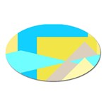 Blue yellow shapes                                                        			Magnet (Oval) Front