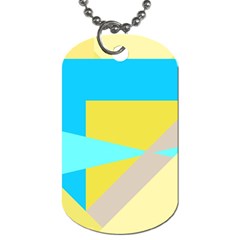 Blue yellow shapes                                                        			Dog Tag (One Side)