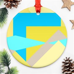 Blue yellow shapes                                                        			Ornament (Round)