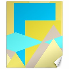 Blue yellow shapes                                                        			Canvas 8  x 10 