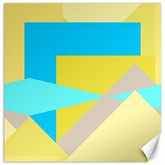 Blue yellow shapes                                                        			Canvas 20  x 20 