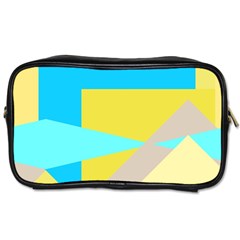 Blue yellow shapes                                                        			Toiletries Bag (One Side)