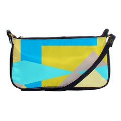 Blue yellow shapes                                                        			Shoulder Clutch Bag