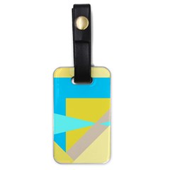 Blue yellow shapes                                                        			Luggage Tag (one side)