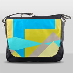 Blue yellow shapes                                                        			Messenger Bag