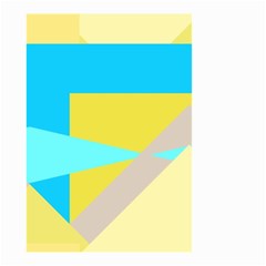 Blue Yellow Shapes                                                        Small Garden Flag by LalyLauraFLM