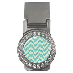 Blue Waves Pattern                                                         			money Clip (cz) by LalyLauraFLM