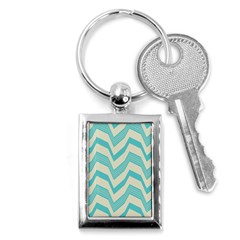 Blue Waves Pattern                                                         			key Chain (rectangle) by LalyLauraFLM