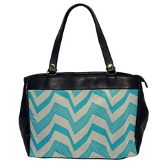 Blue Waves Pattern                                                         			oversize Office Handbag by LalyLauraFLM