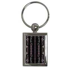 Oriental Floral Stripes Key Chains (rectangle)  by dflcprints