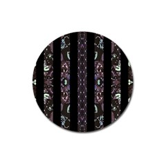 Oriental Floral Stripes Magnet 3  (round) by dflcprints