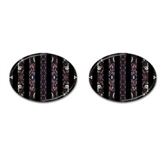 Oriental Floral Stripes Cufflinks (oval) by dflcprints