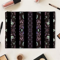 Oriental Floral Stripes Cosmetic Bag (xl) by dflcprints