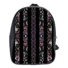 Oriental Floral Stripes School Bags(large)  by dflcprints