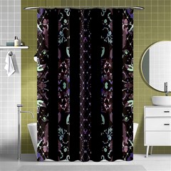 Oriental Floral Stripes Shower Curtain 48  X 72  (small) 