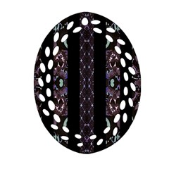 Oriental Floral Stripes Oval Filigree Ornament (2-side) 