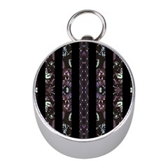 Oriental Floral Stripes Mini Silver Compasses