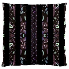 Oriental Floral Stripes Large Flano Cushion Case (two Sides) by dflcprints