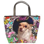 Chi Chi In Butterflies, Chihuahua Dog In Cute Hat Bucket Bags Back