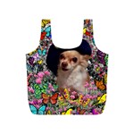 Chi Chi In Butterflies, Chihuahua Dog In Cute Hat Full Print Recycle Bags (S)  Front