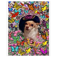 Chi Chi In Butterflies, Chihuahua Dog In Cute Hat Drawstring Bag (small) by DianeClancy