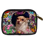 Chi Chi In Butterflies, Chihuahua Dog In Cute Hat Digital Camera Cases Back