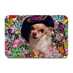 Chi Chi In Butterflies, Chihuahua Dog In Cute Hat Plate Mats 18 x12  Plate Mat