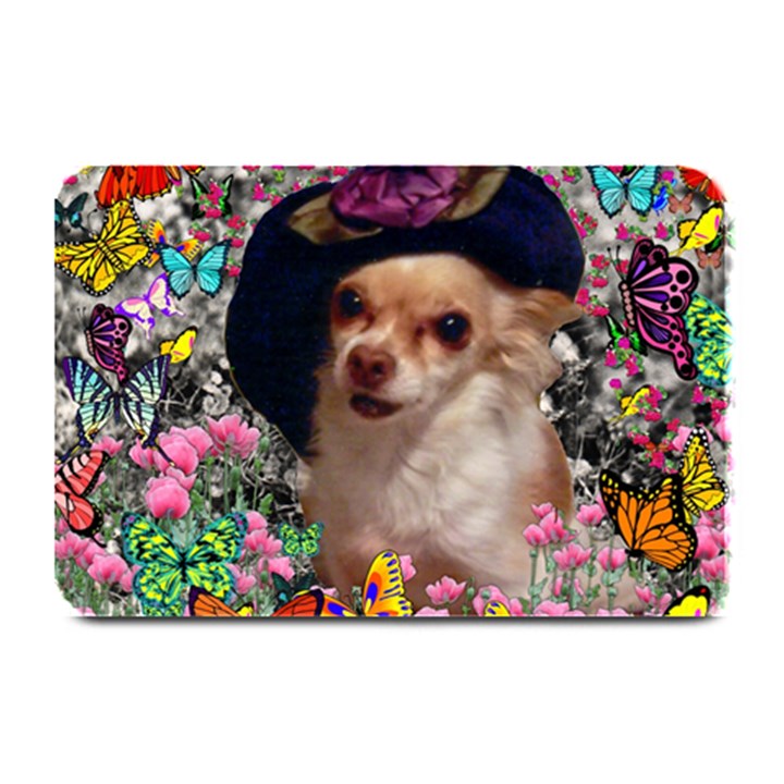 Chi Chi In Butterflies, Chihuahua Dog In Cute Hat Plate Mats