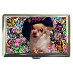 Chi Chi In Butterflies, Chihuahua Dog In Cute Hat Cigarette Money Cases by DianeClancy