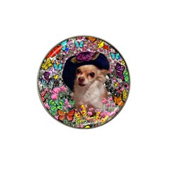 Chi Chi In Butterflies, Chihuahua Dog In Cute Hat Hat Clip Ball Marker (4 Pack) by DianeClancy