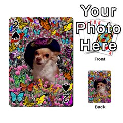 Chi Chi In Butterflies, Chihuahua Dog In Cute Hat Playing Cards 54 Designs  by DianeClancy