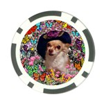 Chi Chi In Butterflies, Chihuahua Dog In Cute Hat Poker Chip Card Guards Front