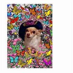 Chi Chi In Butterflies, Chihuahua Dog In Cute Hat Large Garden Flag (two Sides) by DianeClancy