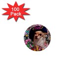 Chi Chi In Butterflies, Chihuahua Dog In Cute Hat 1  Mini Magnets (100 pack)  Front