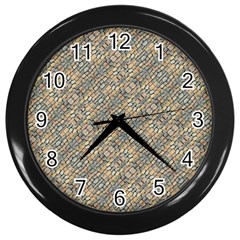 Cobblestone Geometric Texture Wall Clocks (black) by dflcprints