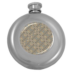 Cobblestone Geometric Texture Round Hip Flask (5 Oz) by dflcprints