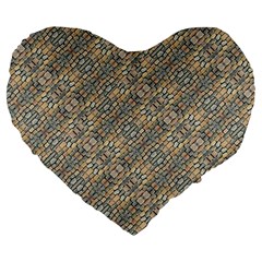 Cobblestone Geometric Texture Large 19  Premium Flano Heart Shape Cushions