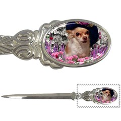 Chi Chi In Flowers, Chihuahua Puppy In Cute Hat Letter Openers by DianeClancy