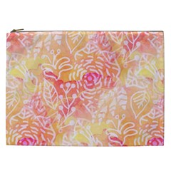 Sunny Floral Watercolor Cosmetic Bag (xxl)  by KirstenStar