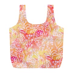 Sunny Floral Watercolor Full Print Recycle Bags (l)  by KirstenStar