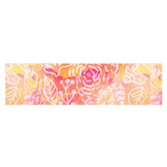 Sunny Floral Watercolor Satin Scarf (oblong)